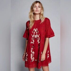 NWT Free People Perfectly Victorian Embroidered Mini Dress - Size Small